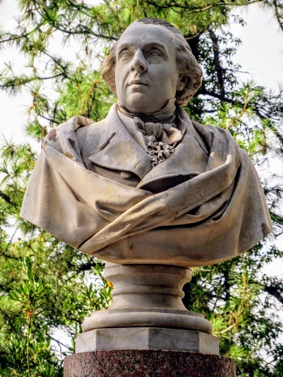 Bust of the Roman architect Giuseppe Valadier (1762-1839) by Luigi Majoli (1819-97), Pincian Hill, Rome