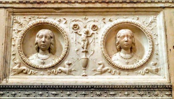 Busts of Beatrice and Lavinia Ponzetti (died 1505), Ponzetti Chapel, church of Santa Maria della Pace, Rome