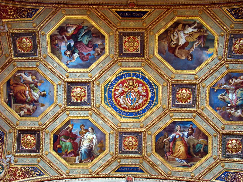 Ceiling frescoes by Francesco Podesti, Room of Immaculate Conception, Vatican Museums, Rome