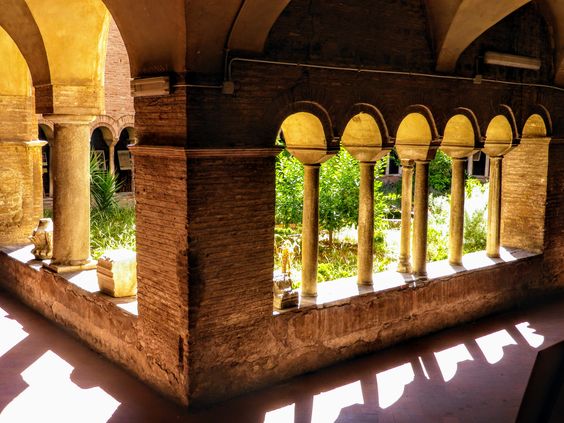 Cloister of the church of San Lorenzo fuori le Mura (St Lawrence Outside the Wall), Rome