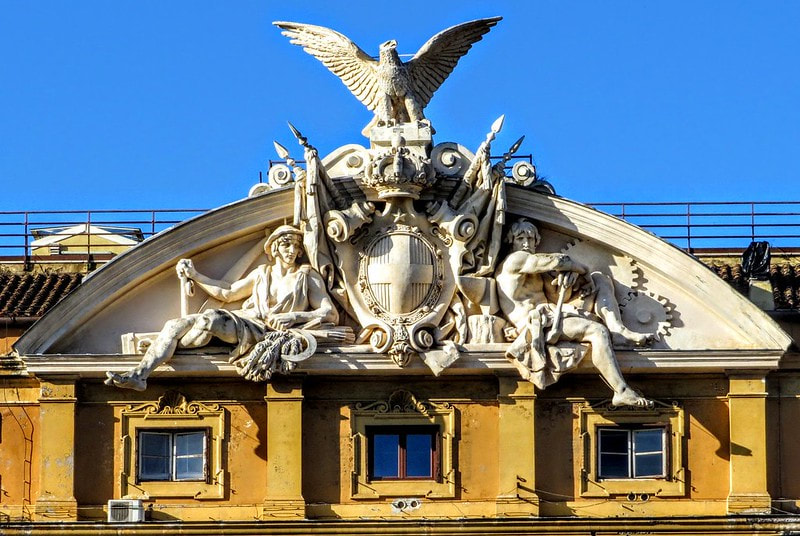Coat of arms of House of Savoy, Palazzo delle Finanze, Rome