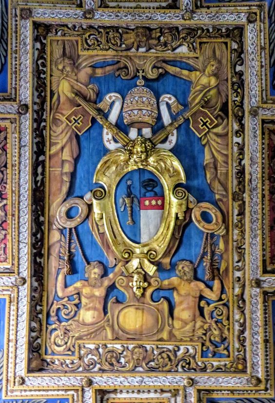 Coat of arms of Pope Gregory XVI (r. 1831-46), church of San Sebastiano fuori le Mura, Rome