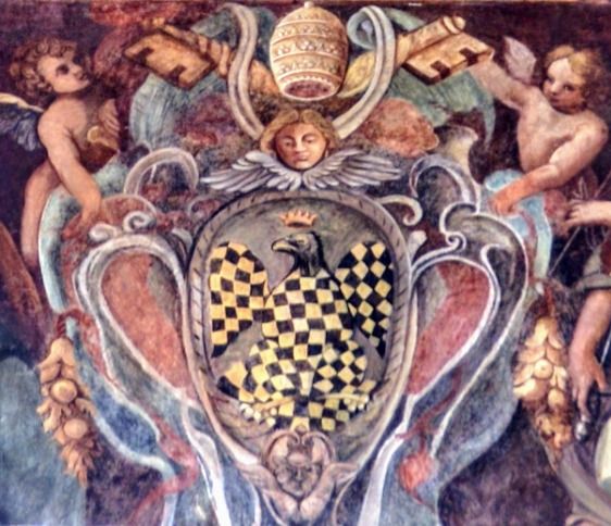 Coat of arms of Pope Innocent XIII (r. 1721-24), Palazzo del Commendatore, Rome