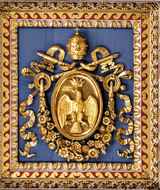 Coat of arms of Pope Leo XII (r. 1823-28), church of San Paolo fuori le Mura, Rome