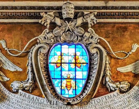 Coat of arms of Pope Urban VIII (r. 1623-44), church of Santa Maria in Aracoeli, Rome