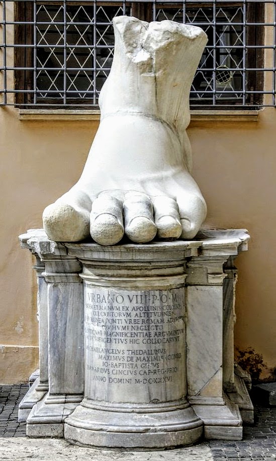 Colossal marble foot (statue of Constantine), Palazzo dei Conservatori, Rome.JPG