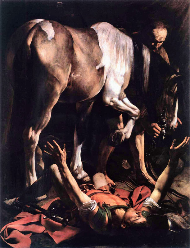 Conversion of St Paul by Caravaggio, Cerasi Chapel, Santa Maria del Popolo, Rome