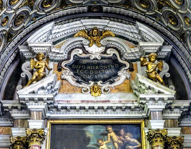 Detail of the high altar, church of San Girolamo della Carità, Rome