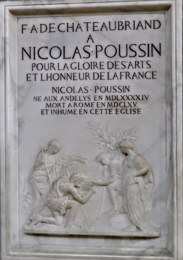 Detail of the Monument to Nicolas Poussin, San Lorenzo in Lucina, Rome