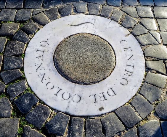 Disc marking the 'Centro del Colonnato', St Peter's Square, Rome