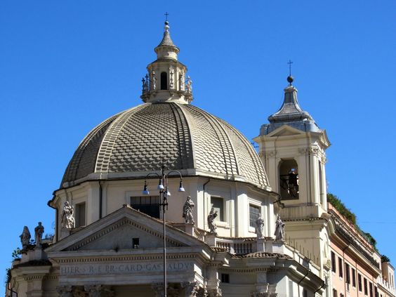 Dome and bell tower of Santa Maria in Montesanto, Rome