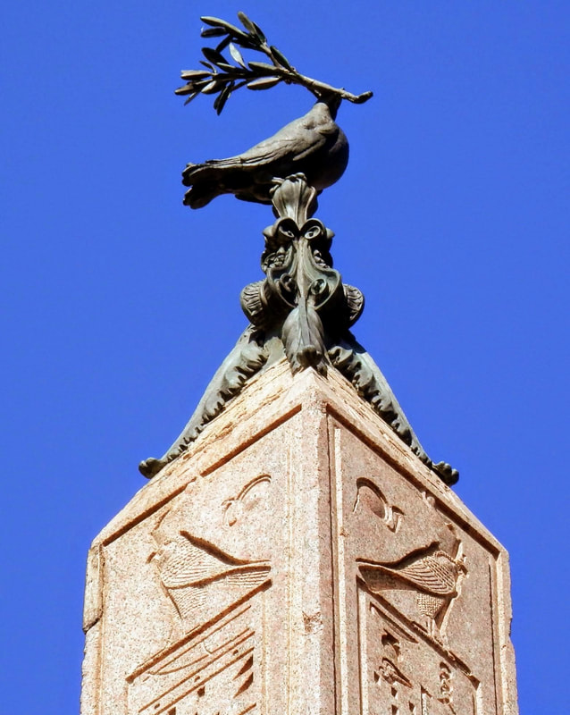 Dove with olive branch, Obelisk, Fountain of the Four Rivers, Piazza Navona, Rome