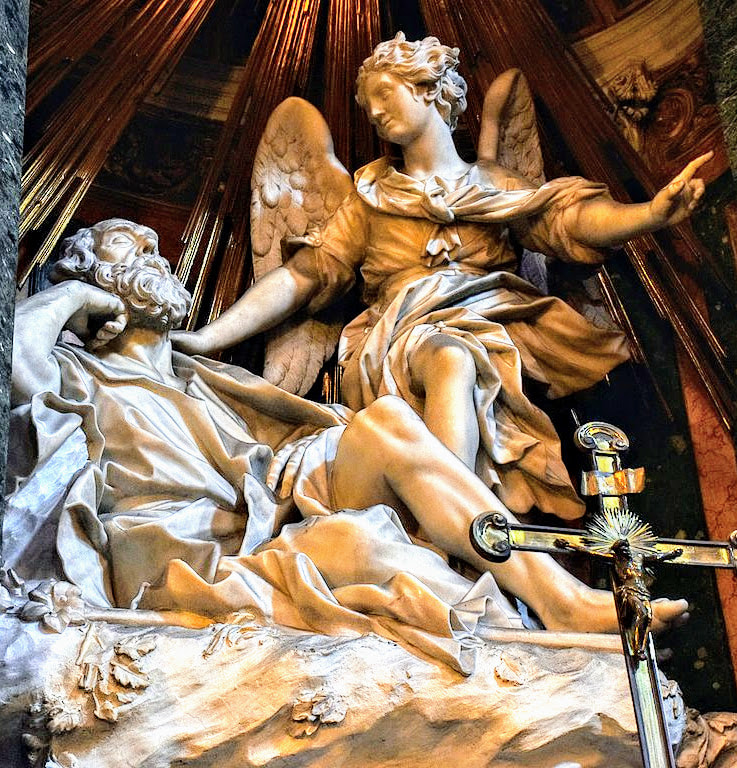 Dream of St Joseph by Domenico Guidi, Santa Maria della Vittoria, Rome