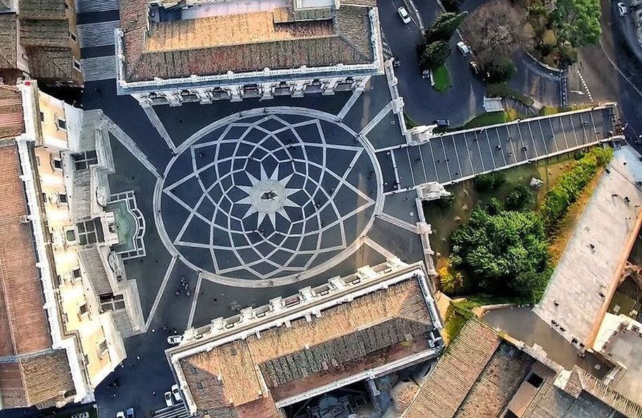 Aerial view of Piazza del Campidoglio, Rome
