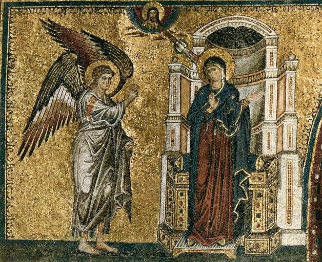 Annunciation, Mosaic by Jacopo Torriti, Santa Maria Maggiore, Rome
