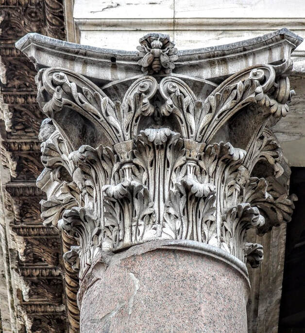 Barberini bee, column of portico of the Pantheon, Rome