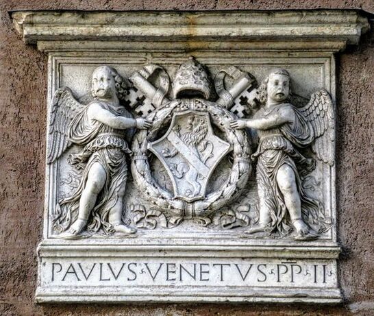 Coat of arms of Pope Paul II, Palazzo Venezia, Rome