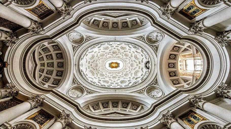 Dome interior, church of San Carlo alle Quattro Fontane, Rome