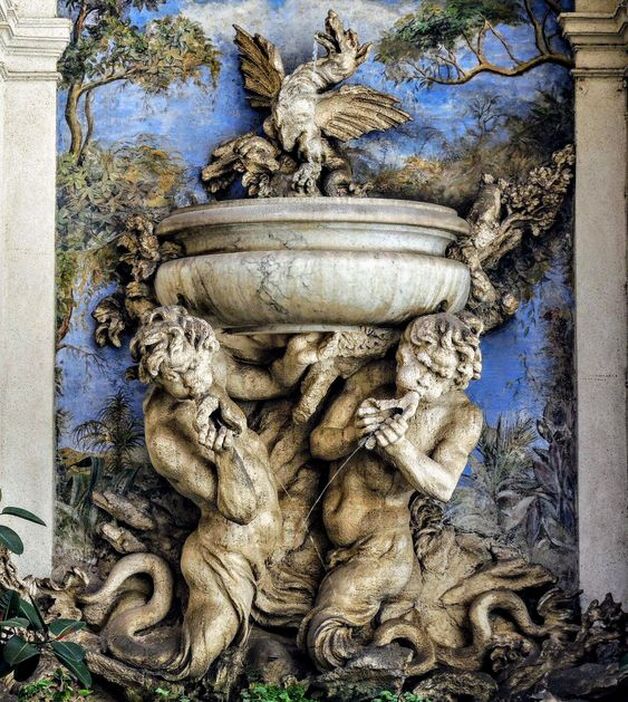 Fountain in the courtyard of the Collegio Germanico, Rome