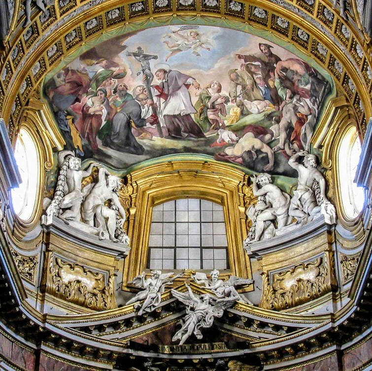 Fresco in vault of the apse, church of San Carlo al Corso, Rome