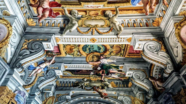 Frescoes, Pozzo Corridor, Rooms of St Ignatius, Rome 