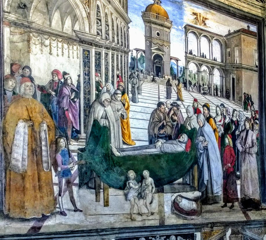 Funeral of San Bernardino di Siena, fresco by Pinturicchio, Bufalini Chapel, Santa Maria in Aracoeli, Rome