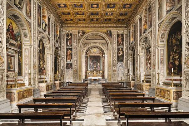 Interior of church of San Giovanni Decollato (St John the Beheaded), Rome