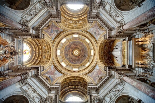 Interior of the dome of Sant' Agnese in Agone, Rome
