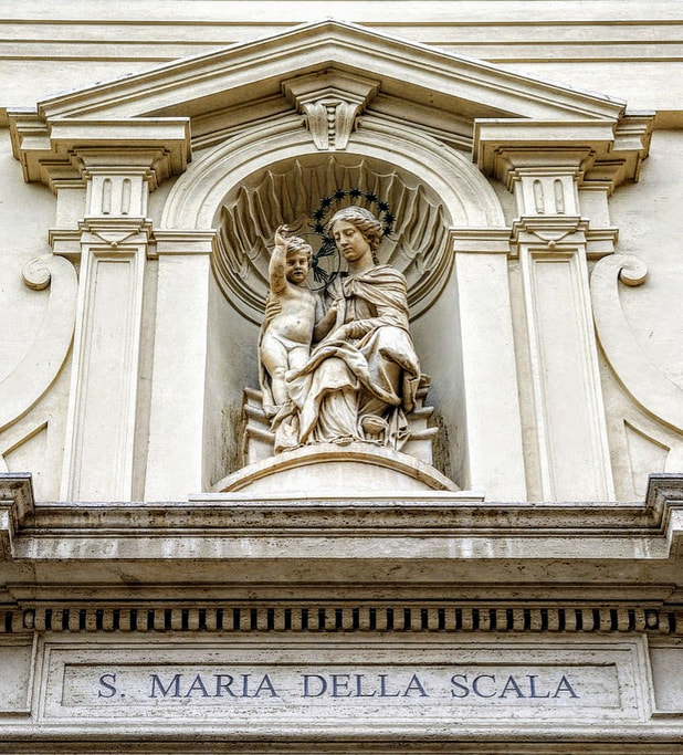 Virgin and Child (1633) by Francesco di Cusart, church of Santa Maria della Scala, Rome