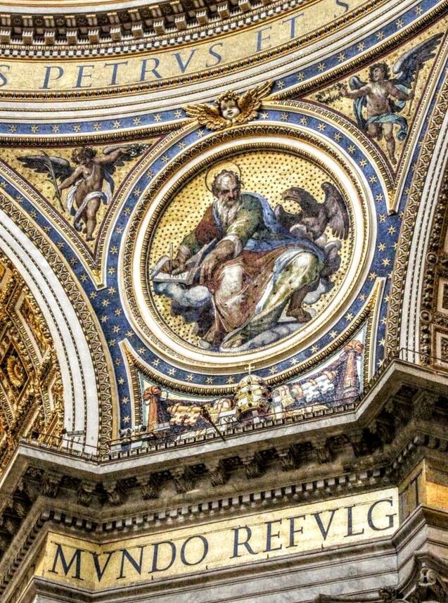 Mosaic of St John the Evangelist, Dome of St Peter's Basilica, Rome