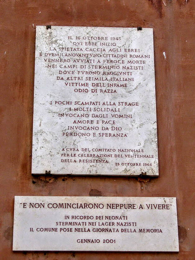 Plaque, Largo 16 Ottobre 1943, Rome