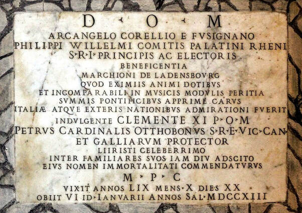 Plaque to Arcangelo Corelli, Pantheon, Rome 