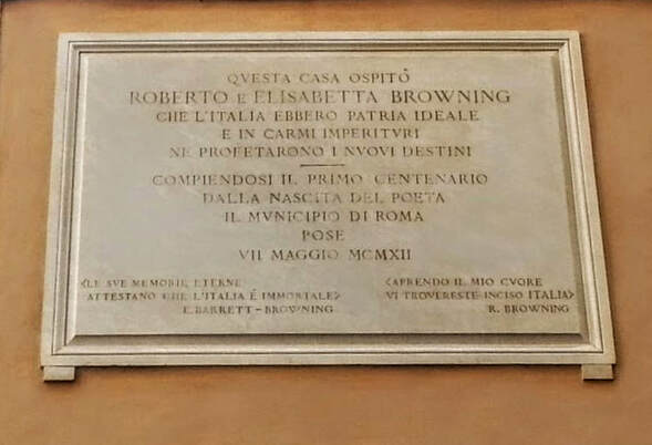 Plaque to Robert Browning and Elizabeth Barrett Browning, Via Bocca di Leone, Rome