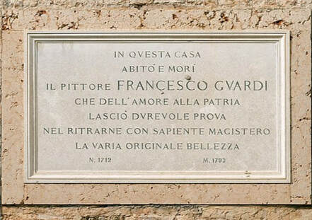 Plaque to the painter Francesco Guardi, Venice
