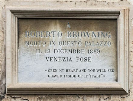 Plaque to the poet Robert Browning, Ca' Rezzonico, Venice