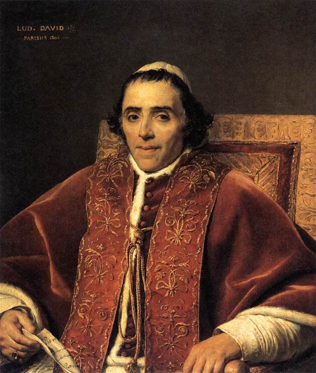 Pope Pius VII by Jacques-Louis David, Louvre, France
