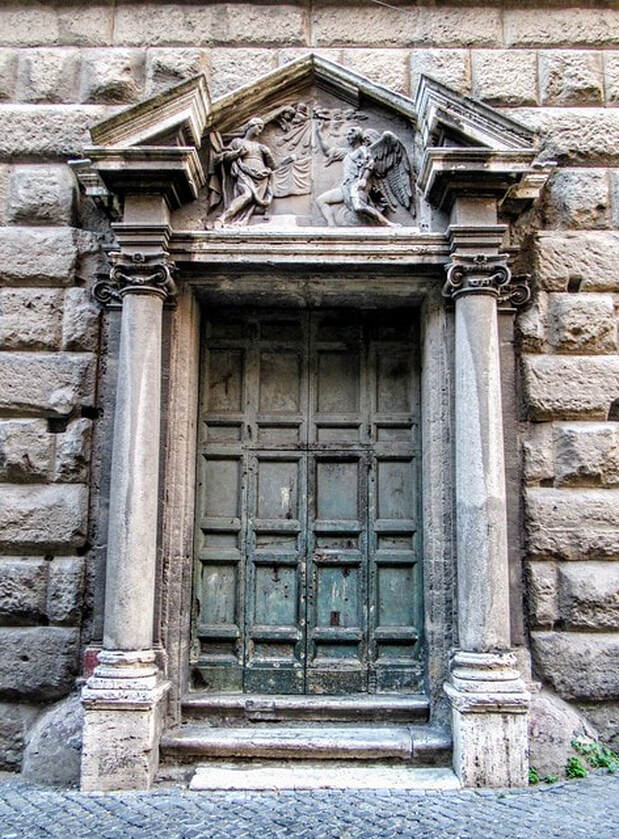 Portal of church of Santa Maria Annunziata ai Monti, Rome 