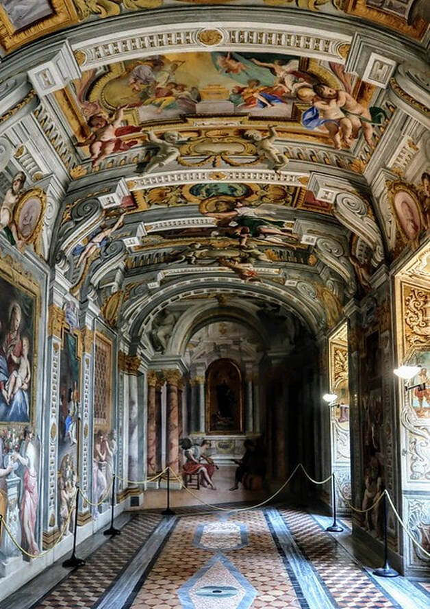 Frescoes by Andrea Pozzo, Pozzo Corridor, Rooms of St Ignatius Loyola, Rome  