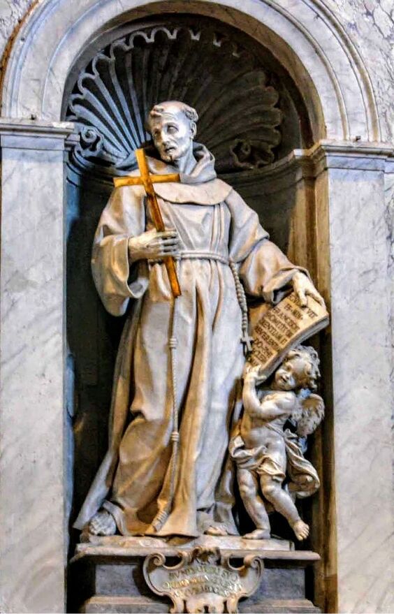 Statue of St Francis of Assisi by Carlo Monaldi, St Peter's Basilica, Rome