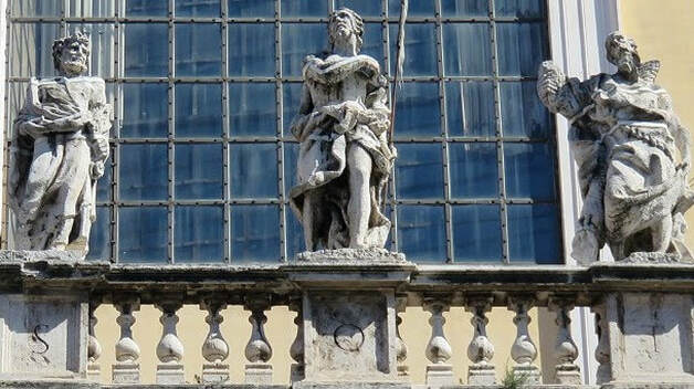 Statues on the facade of the church of Santi Apostoli, Rome