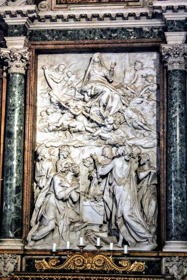 The Assumption of the Virgin Mary, bas-relief by Pietro Bernini, Santa Maria Maggiore, Rome