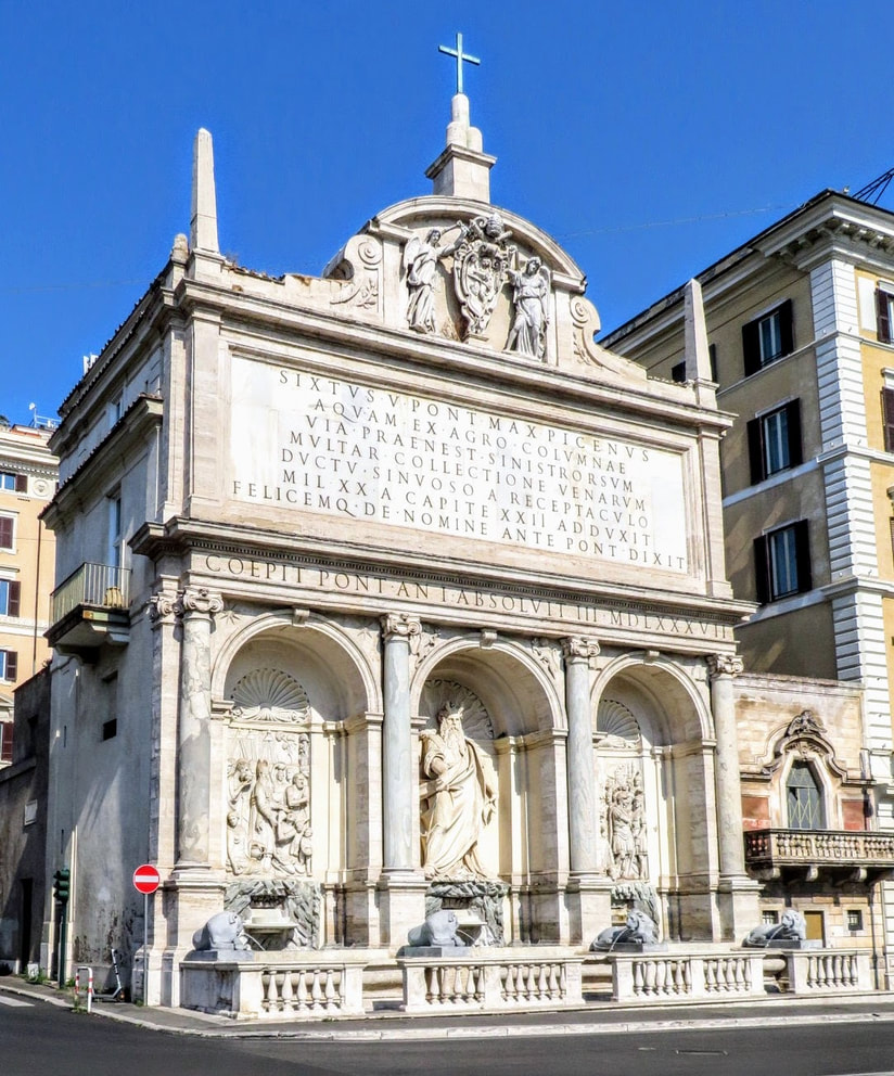 The Fontana dell' Acqua Felice (1585-88), better known as the Fontana del Mosè (Fountain of Moses), Rome