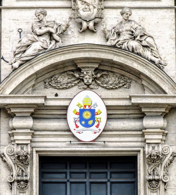 Detail of the facade, church of Sant' Andrea della Valle, Rome