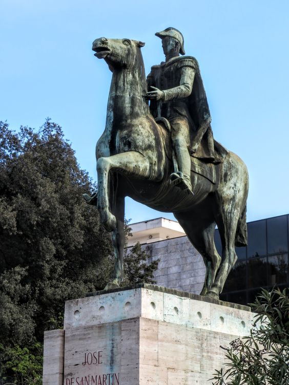 Equestrian statue (1950) of Jose de San Martin by Ado Furlan, Piazza Thorvaldsen, Rome