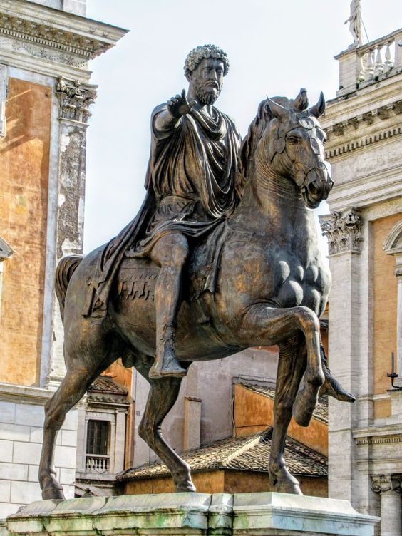 Equestrian statue of Emperor Marcus Aurelius (a copy of the original), Piazza del Campidoglio, Rome