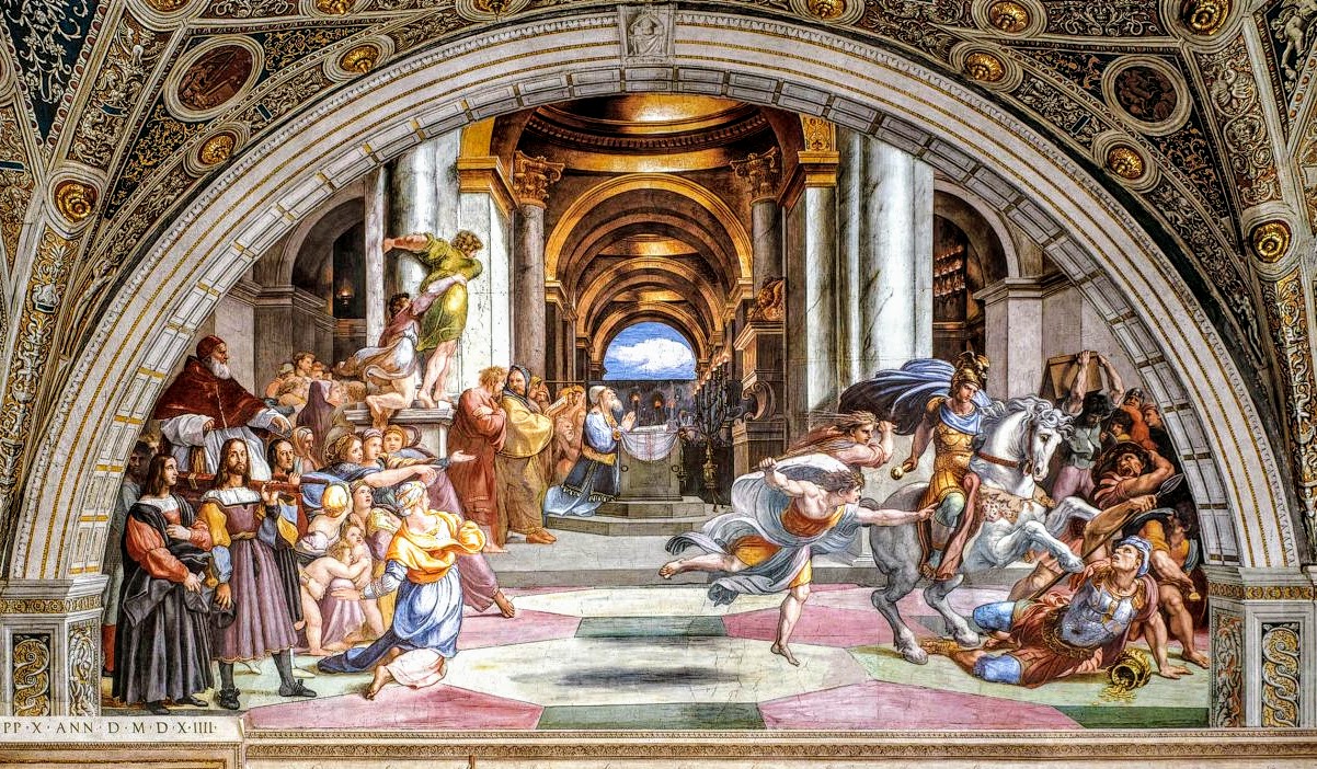 The Expulsion of Heliodorus from the Temple, fresco by Raphael, Vatican Museums, Rome