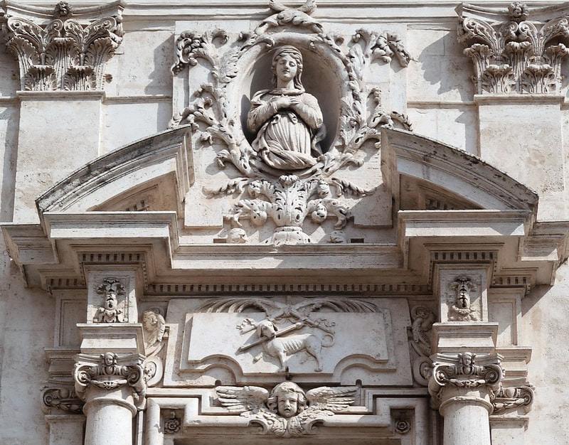Facade detail, Church of Santi Domenico e Sisto, Rome