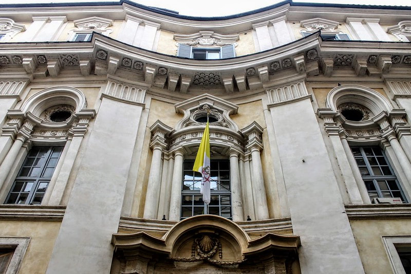 Facade of Palazzo di Propaganda Fide by Borromini, Rome   