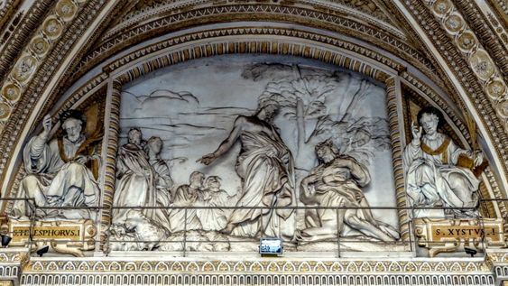 'Feed My Sheep', relief in the atrium of St Peter's Basilica, Rome