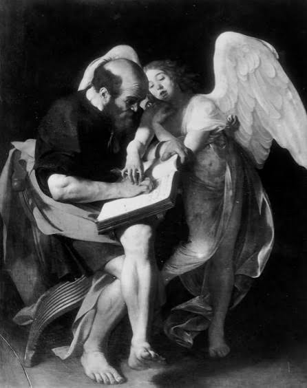 First Version of St Matthew and the Angel by Caravaggio, formerly Kaiser Friedrich Museum, Berlin